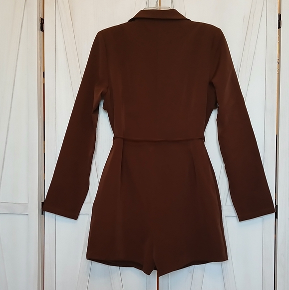 Fashion Nova Anabel Brown Blazer Romper  - L - Picture 6 of 9